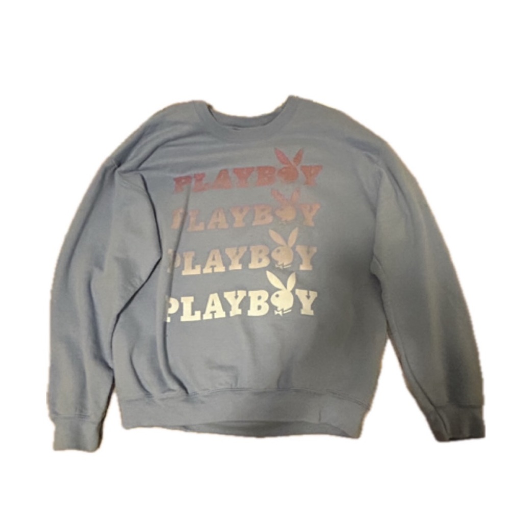 light blue playboy crewneck